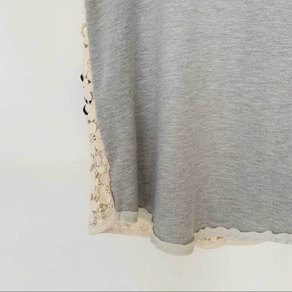 Anthropologie Dolan Crochet Ivory Black Floral Tank Women’s size extra small​​ - Picture 6 of 8
